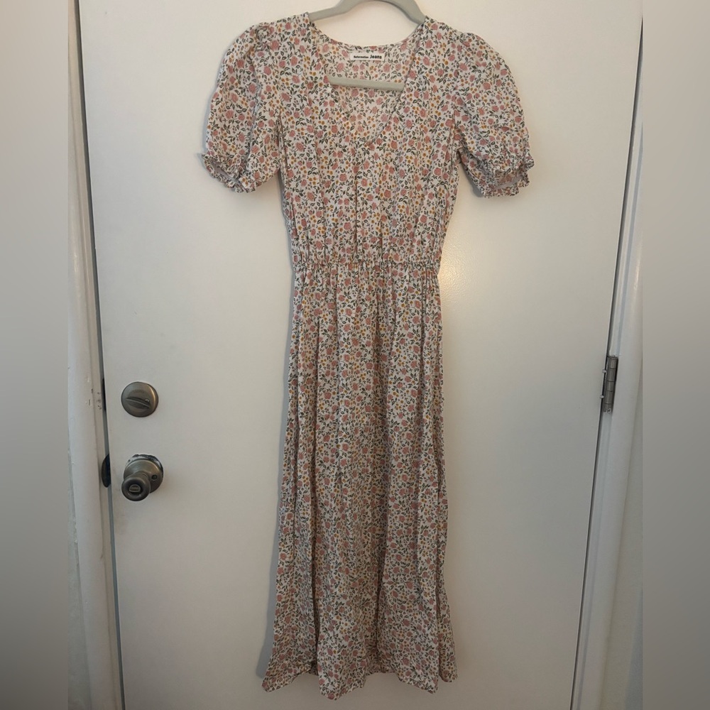 Reformation Floral Puff Sleeve Midi Dress
